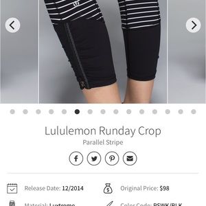 Lululemon Runday Crop in Parallel Stripe